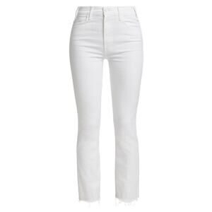 Mother 'The Hustler' White Cotton Ankle Frayed Denim Jeans Size 27